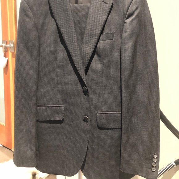 Coppley Men's Two Piece Suit - Charcoal Microcheck - Picture 5 of 7